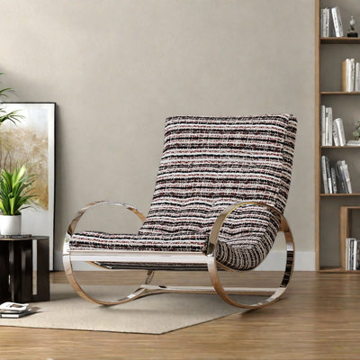 Comfortable cotton and linen rocking chair
