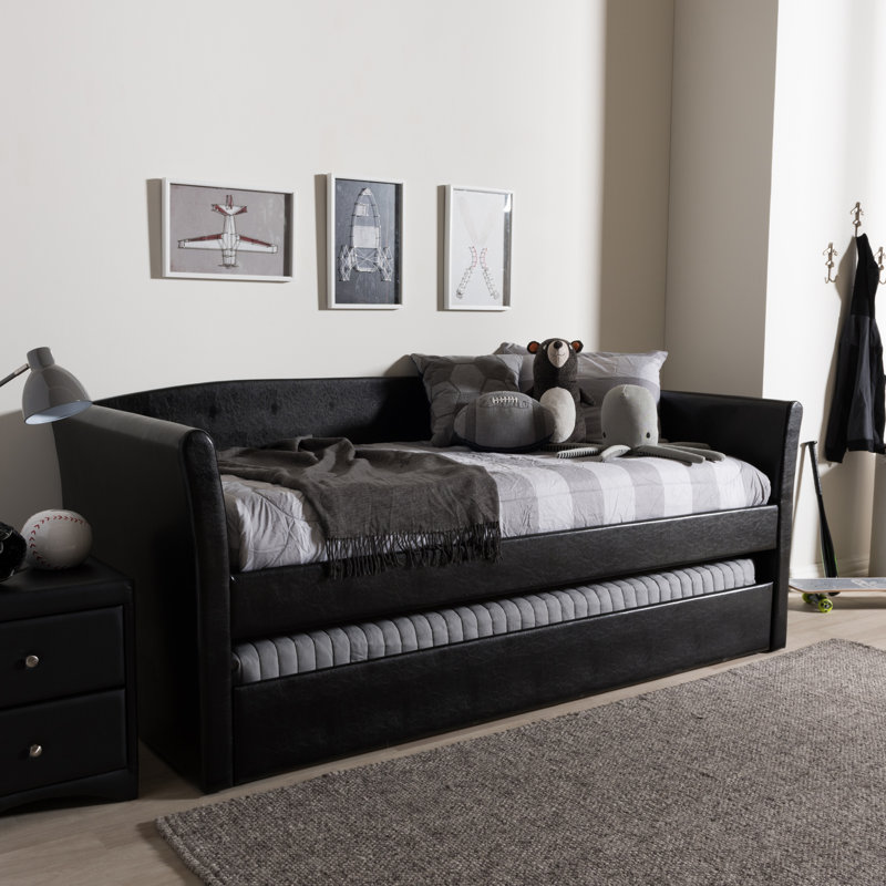 Angeles Upholstered Daybed, Black