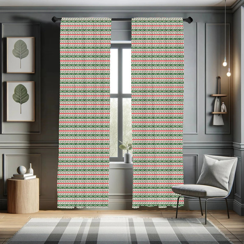 Jumping Reindeers Semi-Sheer Rod Pocket Sliding Panel, 28" x 95"