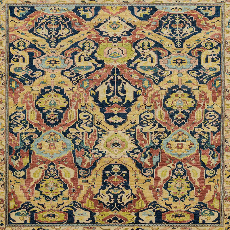 Abstract Indoor Rug, Square 5'