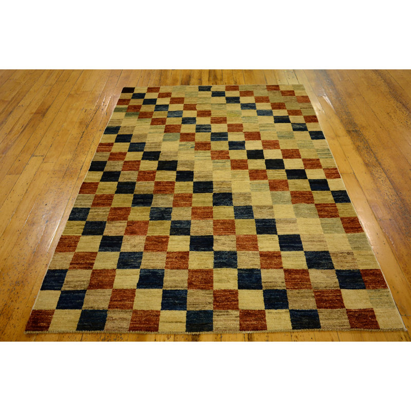 Tapis intérieur en laine 4 pi 10 po x 6 pi 7 po one-of-kind à la main noué la Nash