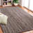 Natko Abstract Hand Tufted Wool/Cotton Striped Rug in Black/Brown-2093839778