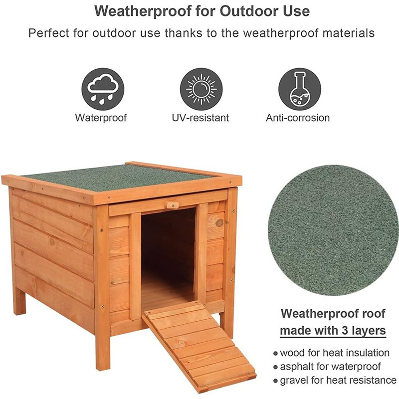Niche pour chat à l'extérieur en bois résistant