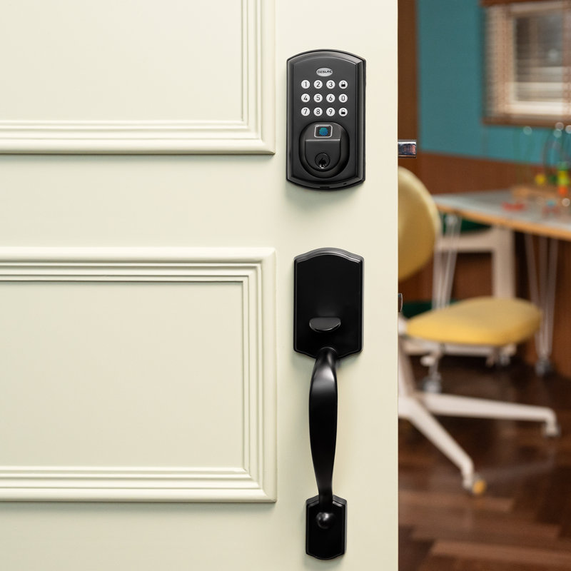 Verrou de porte d'entrée sans clé avec écran tactile et poignées transitionnelles Desloc