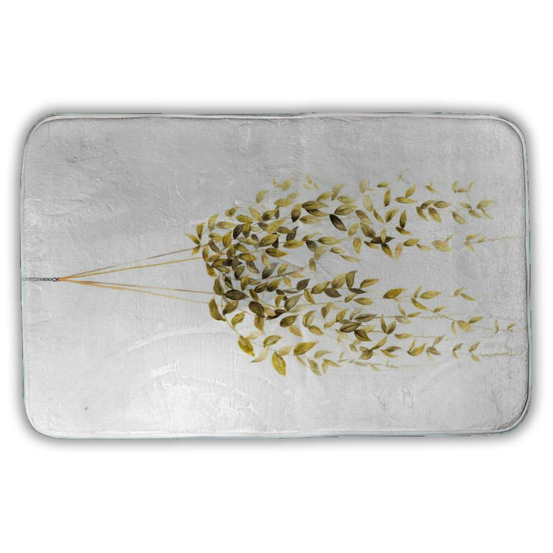 Hanging plant Bath Mat with Non-Slip Backing - Quick Dry Memory Foam Bathroom Rug - Absorbent - Modern Plush Spa-Style - Machine Washable