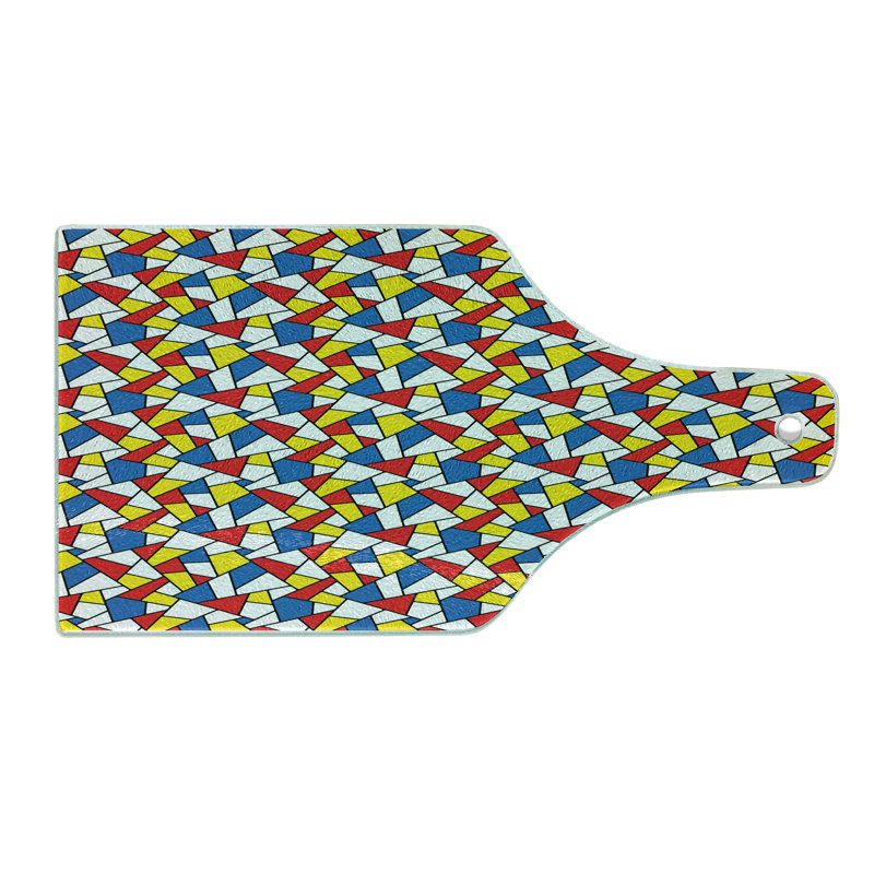 Colorful Geometric Mosaic Tempered Glass Cutting Board