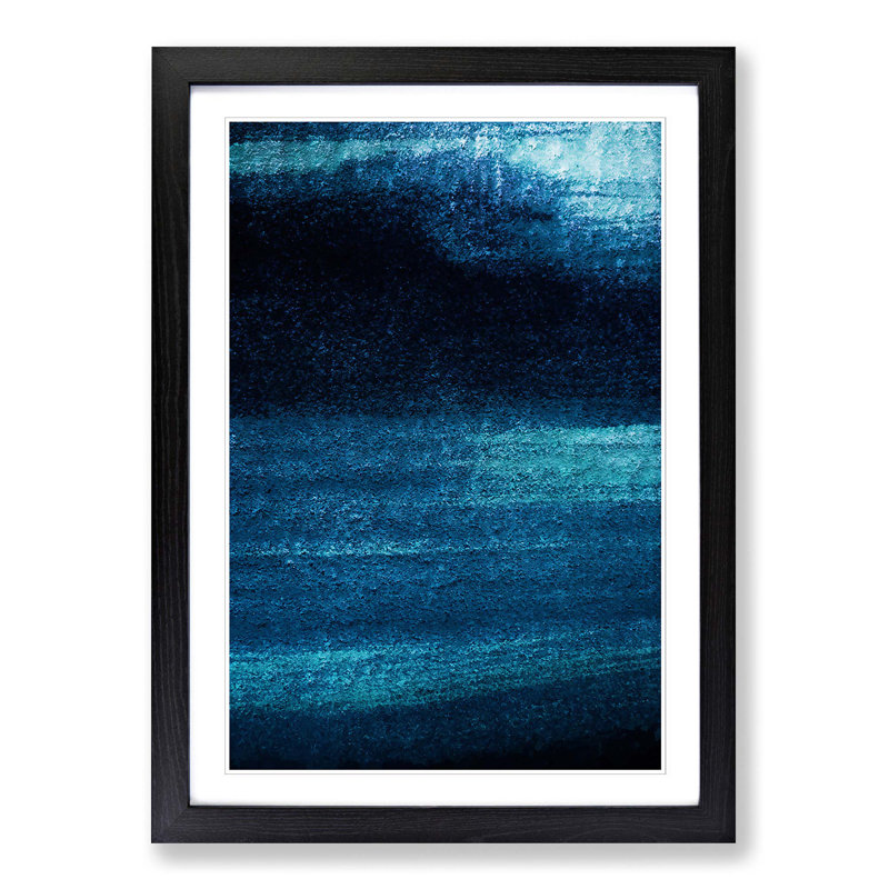 Midnight Blue in Abstract - Picture Frame Graphic Art Print on MDF, 87cm H x 62cm W x 2cm D, Black Framed
