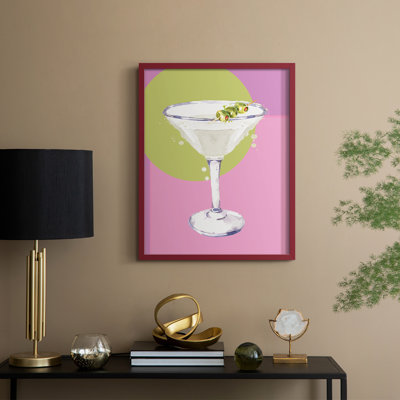Martini Framed Print - Solid Wood