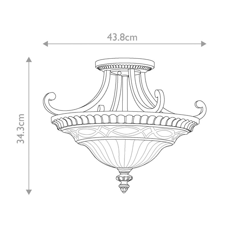 Pritzker Glass Semi Flush Mount