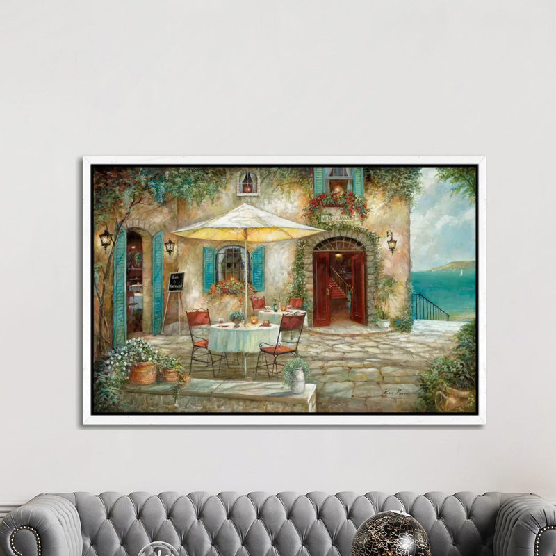 Casa D'Amore by Ruane Manning - Painting on Canvas, White Framed, 101.6 cm H x 66.04 cm W