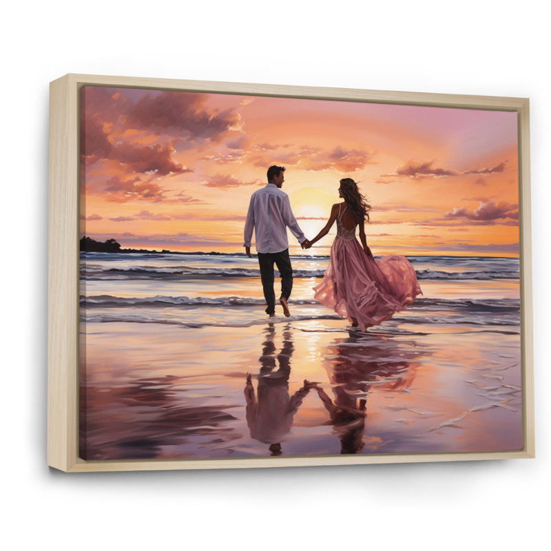 Caraibe Sunset Serenade III, reproduction d'art sur toile, H 16 po x l 32 po x P 1 po, Cadre naturel flottant