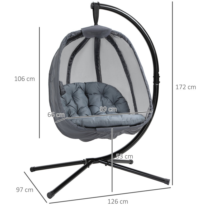 Solvey Swing Chair with Stand, Grey