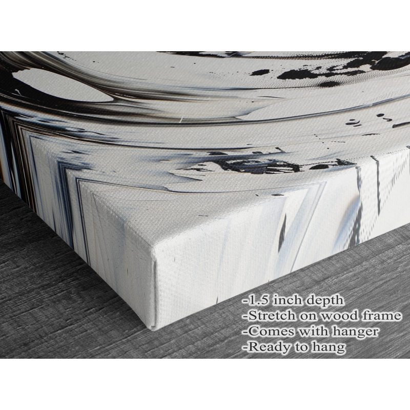 Linus A. Wilson Numbness White and Black Canvas Print, 24" H x 36" W