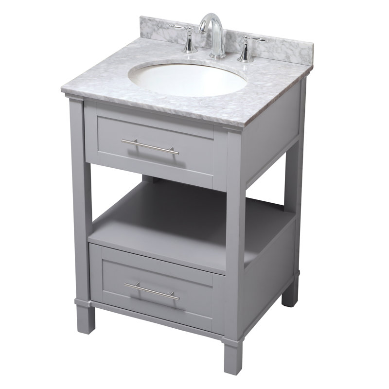 Ensemble de meuble-lavabo simple 25 po Audrit, Gris