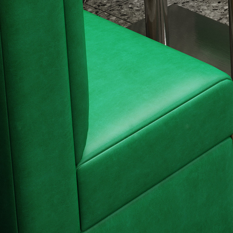 Nordic Modern Cafe Restaurant Green Benches Faux Leather Upholstered Bench