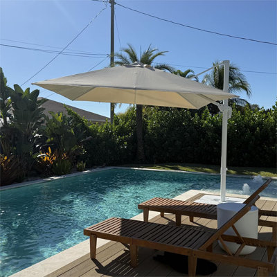 Parasol carré en polyester beige 10 'x 10'