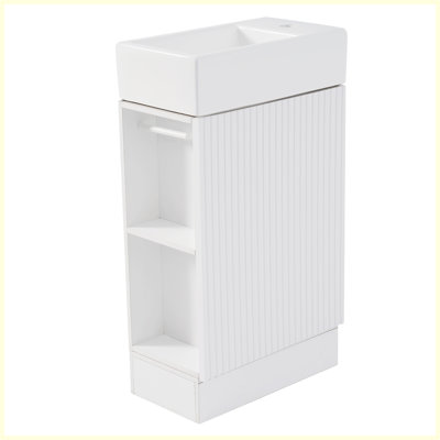 Meuble-lavabo moderne avec tablette à deux niveaux
