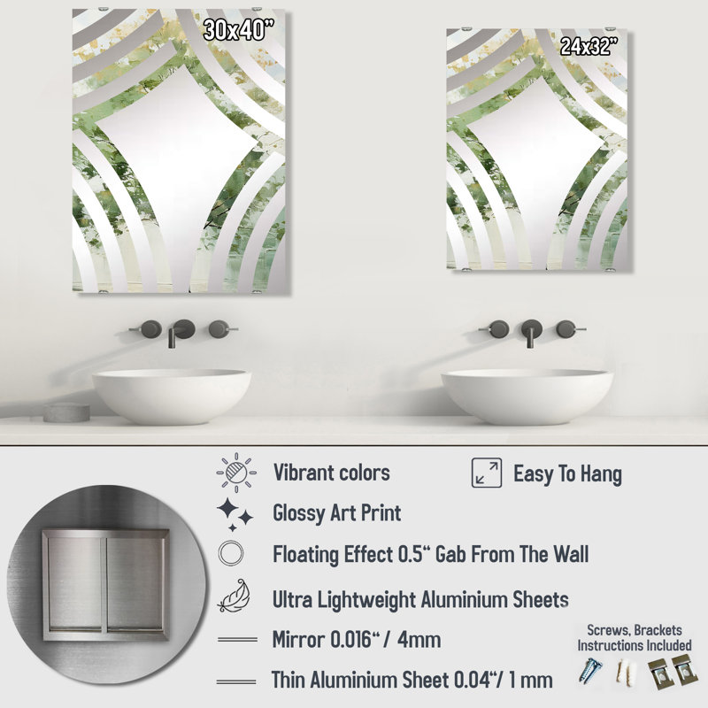 Grand miroir mural Floriano, 40 po x 30 po