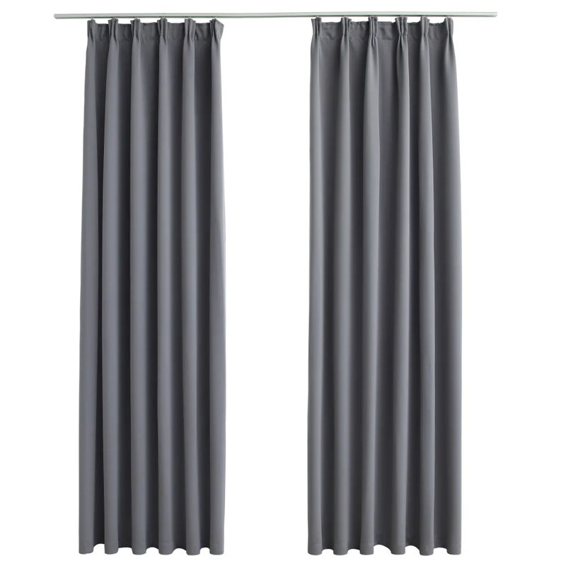 Chol Blackout Curtain, Width 140 x Drop 225cm, Grey