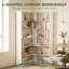 HOMCOM 7 Tiers Corner Bookshelf, 90W x 90D x 180H cm, White Wood Effect-2009133896