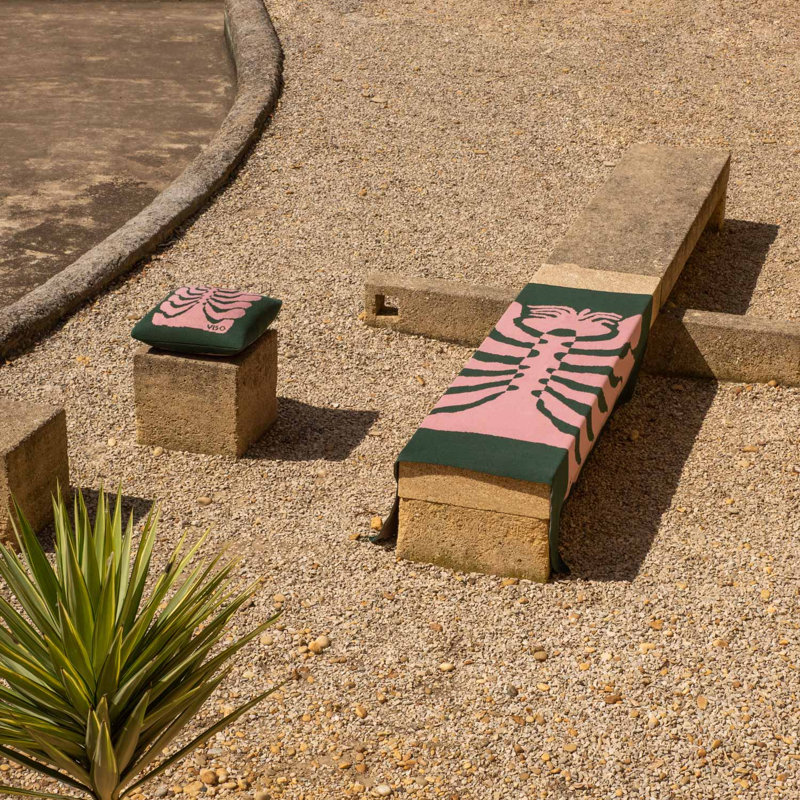 Hand Woven Throw Blanket, Army Green/Pink