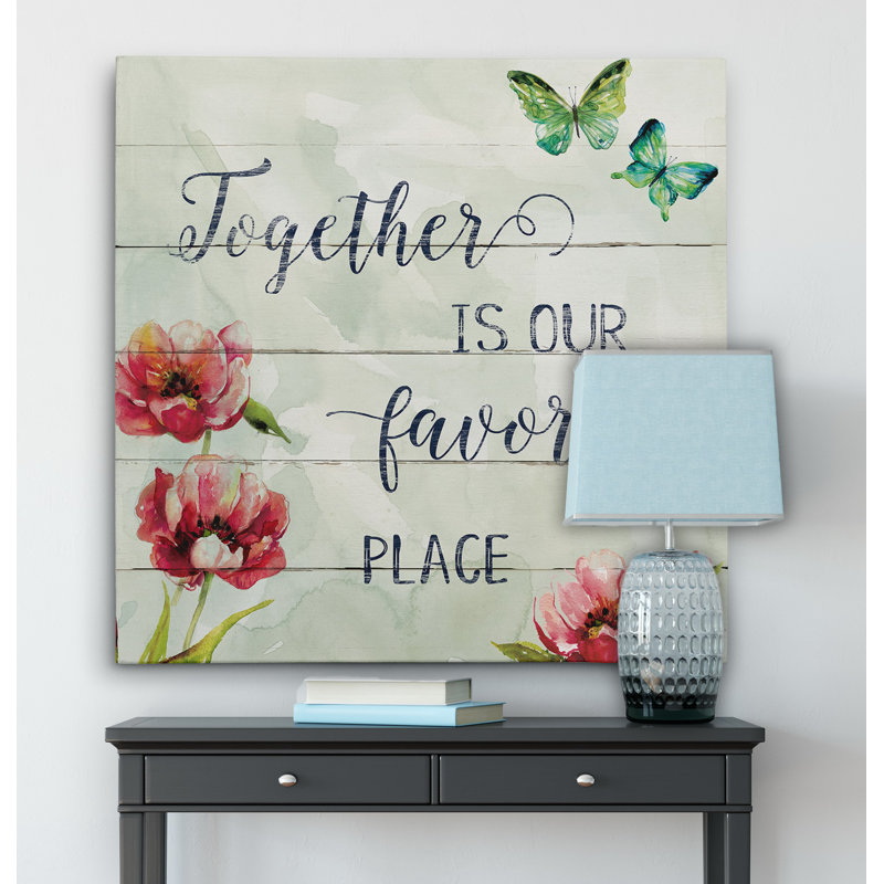 «Favorite Place», art textuel, Toile tendue, H 16 po x l 16 po x P 1,5 po