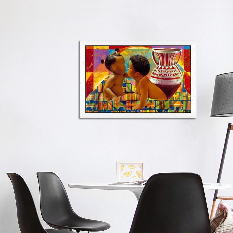 Treasures Of Africa by Keith Mallett - Print on Canvas, White Framed, 152.5 cm H x 101.5 cm W