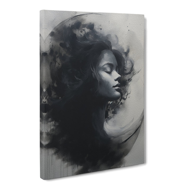 Moon Gestural - Wrapped Canvas Print, 50cm H x 35cm W x 3cm D
