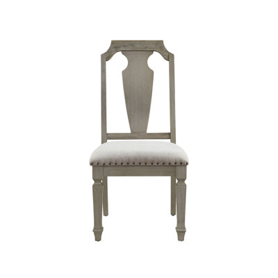 Chaise d'appoint en lin beige et chêne vieilli l 26 po x P 20 po x H 41 po Zumala (ensemble de 2)
