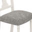 Chaise de salle à manger blanche et grise de 2 personnes, profondeur de siège 18,5 po, 2 pièces + grain de bois naturel, hauteur du dossier 19 po, revêtement en lin