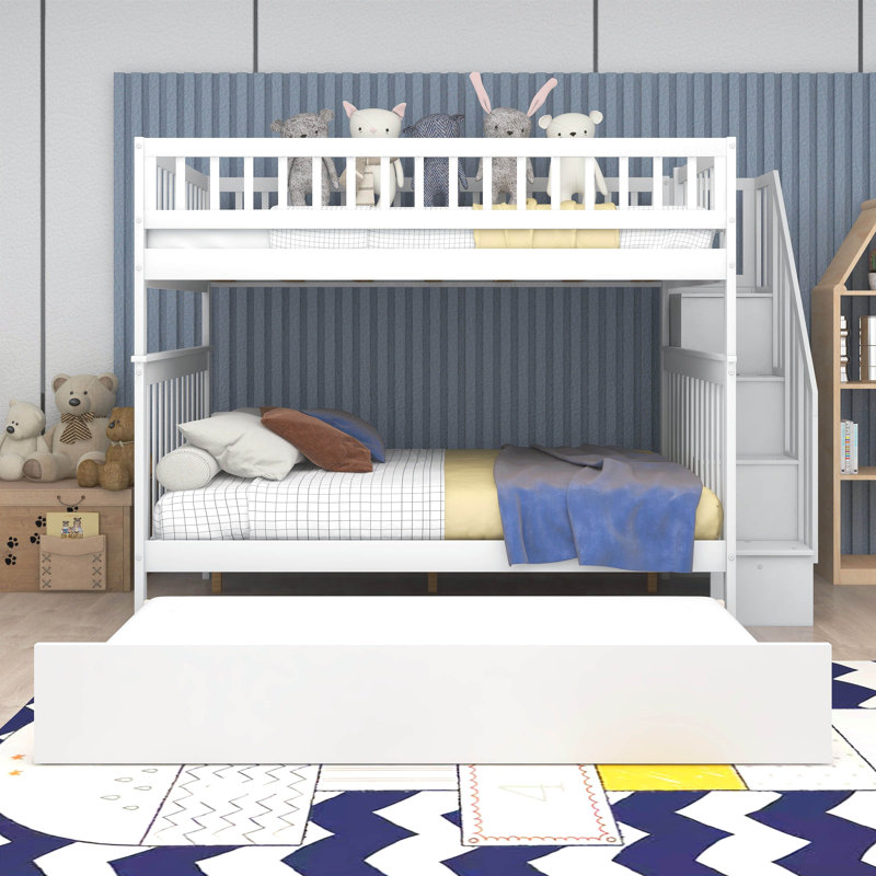 Dessma Kids Full Over Full Bunk Bed with Trundle, White