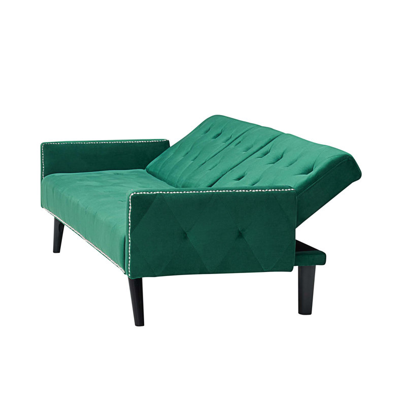 Canapé-lit convertible Darlys, Velours vert