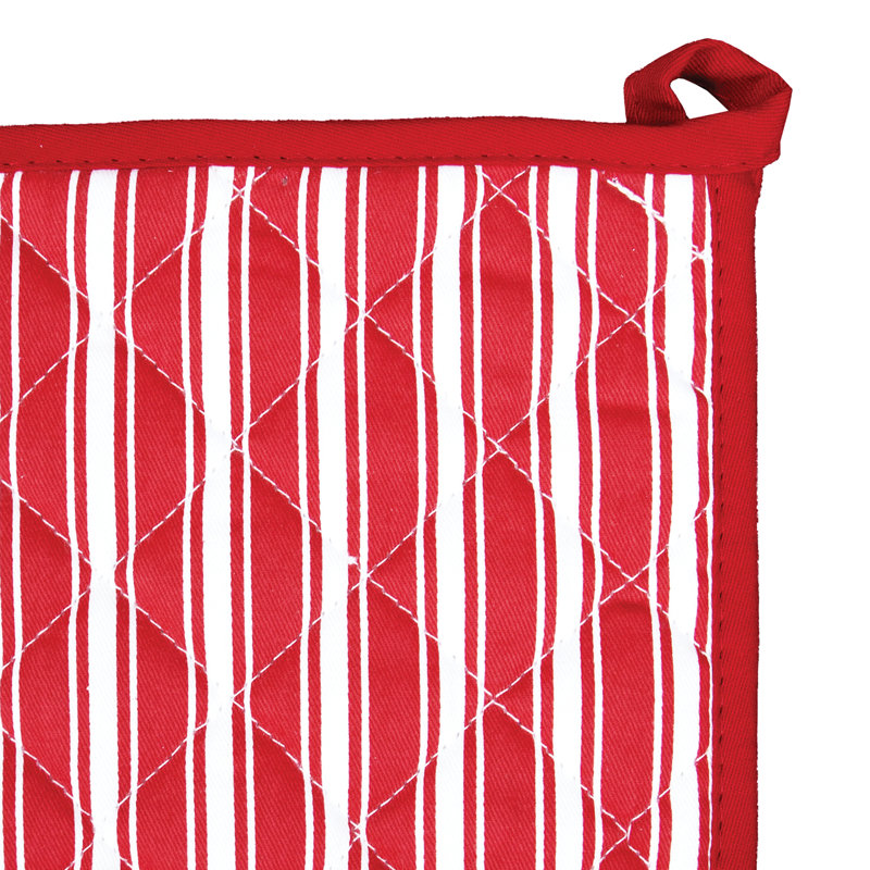 Better Houseware Striped Cotton Potholder, Red