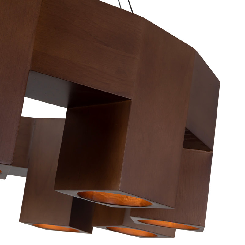 Bosco 10 - Light LED Chandelier, Walnut