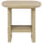 Coastal Square End Side Table with Shelf
