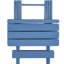 Table pliante d'extérieur en bois massif de couleur bleue - peu encombrante pour la cour arrière, bois de balcon, portable, épargne, cour arrière