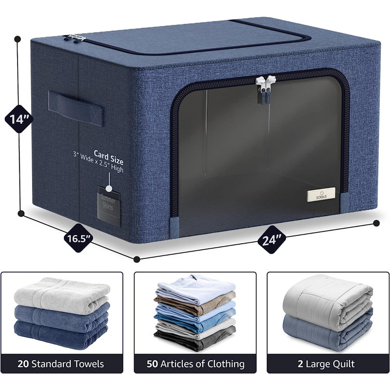Bacs et bacs en tissu, Bleu