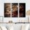 «Gilded Rose Vintage Glam V», reproduction sur toile 3 pièces