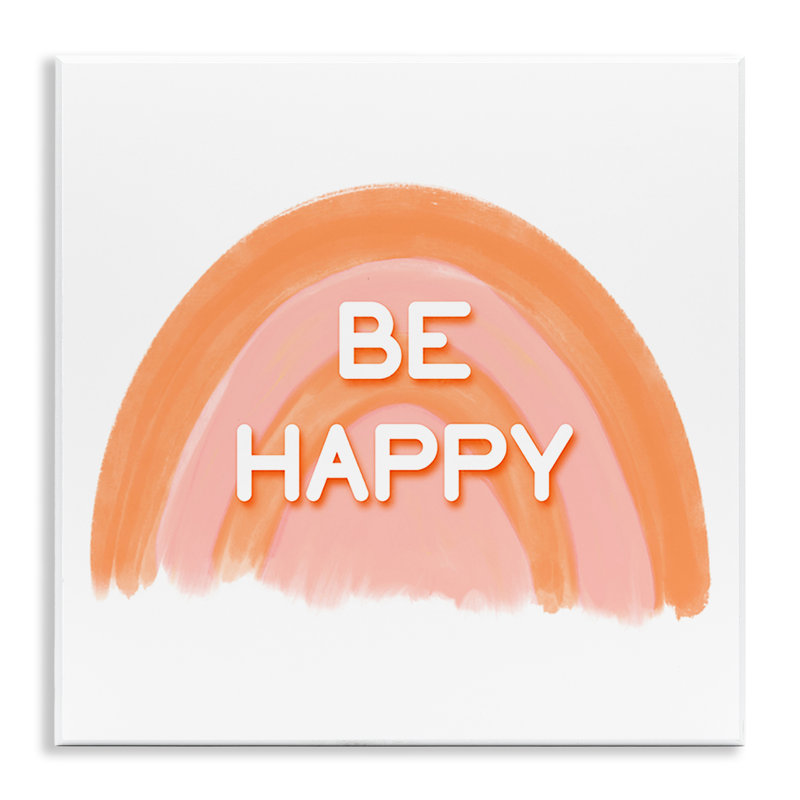 Art mural orange «Be Happy» par Amber Clarkson