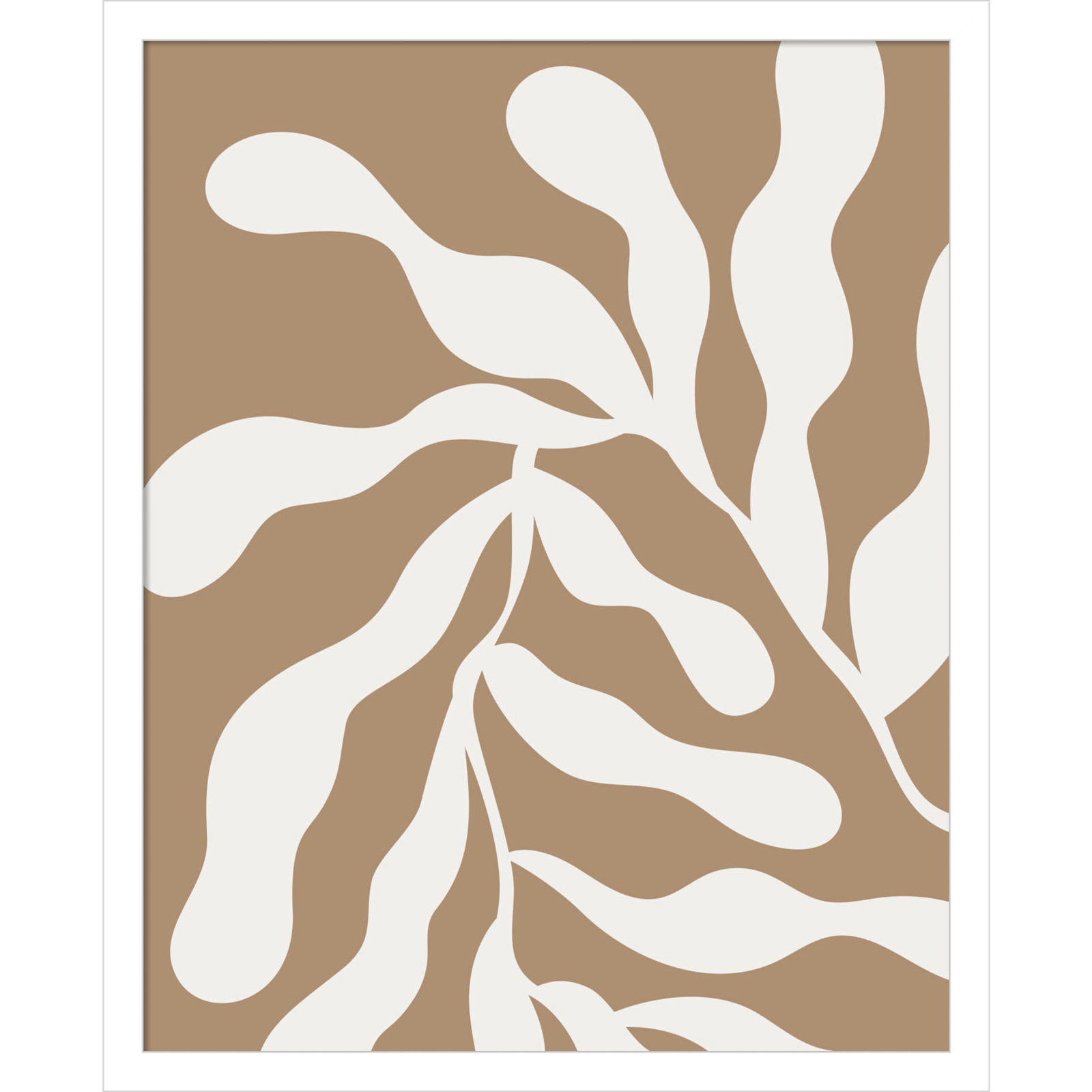 Erminia "Retro Matisse Botanical 1" Print, White, 21" H x 17" W x 1" D