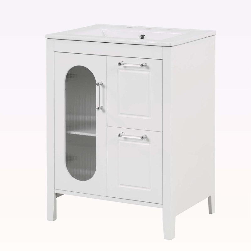 Meuble-lavabo 24 po avec lavabo, Blanc