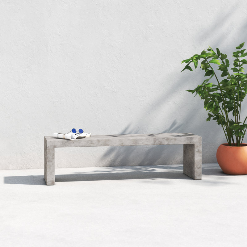 Lionel Cement Outdoor Bench