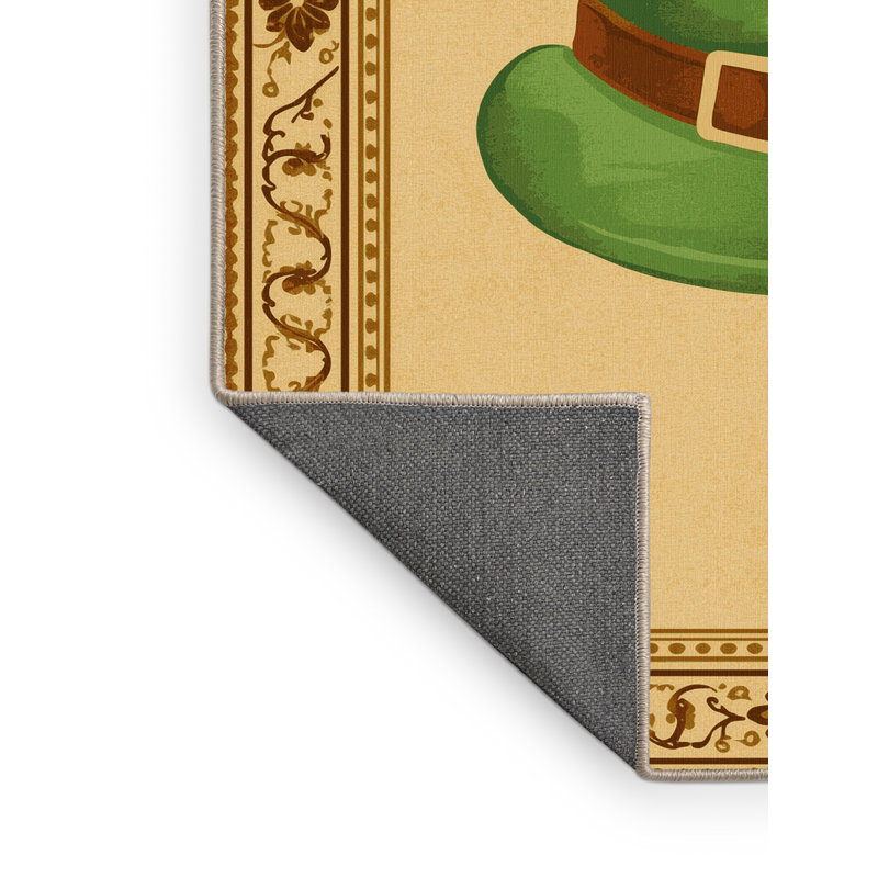 Soft Plush Fessler St Patties Modern & Contemporary Abstract Area Rug in Brown – Beige Binding, 7x9