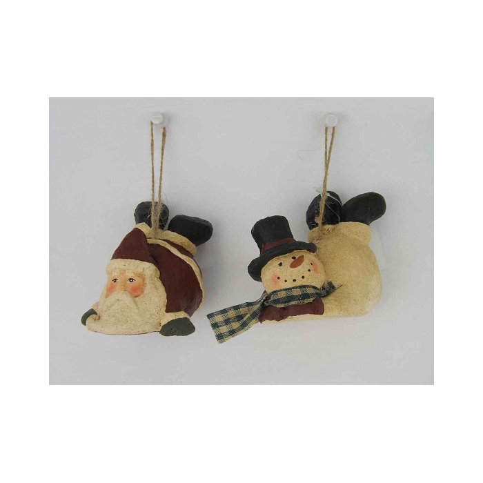 Ensemble de mache bonhomme de neige et père noël 2 pièces papier
