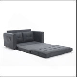 3-In-1 Upholstered Futon Sofa Convertible Sofa Bed,Foldable Tufted Loveseat With Pull Out Sleeper Couch Bed,Folding Mattres Love Seat Daybed W/Side Pockets And Cup Holder