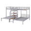 Lit superposé triple en métal avec tablettes de rangement et escalier-1237403420
