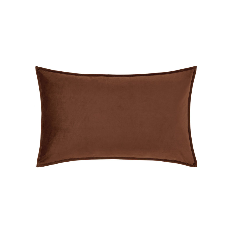 Terracotta Velvet Rectangle Lumbar Throw Pillow Cover