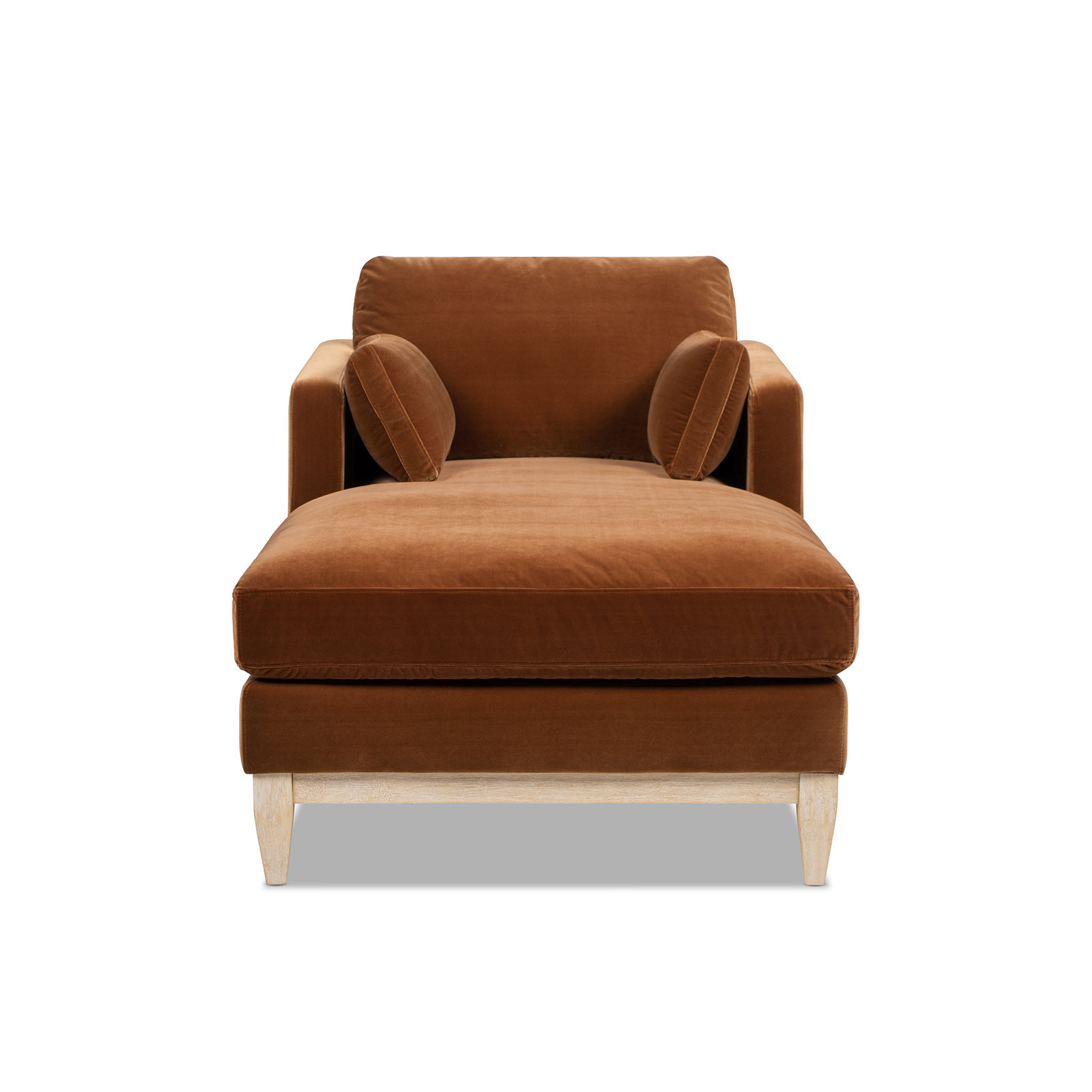 Pera Upholstered Chaise Lounge, Burnt Orange