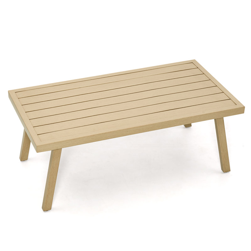 1-Piece Outdoor Aluminum Patio Coffee Table, Beige