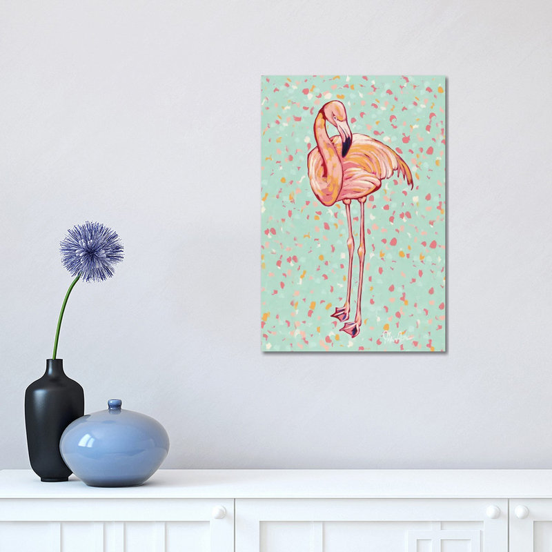 Flamingo Portrait I by Jodi Augustine - Wrapped Canvas Painting, 30.48 cm H x 45.72 cm W
